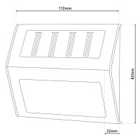 4 Set LED solar outer light, for outside, wall lamp-metal and plastic in steel-blank, with integrated LED