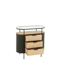 J-Line Kast Avy Ijzer Naturel/Zwart