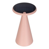 Solar battery table lamp "Palu" for outside and inside, made of plastic in pink, 20 cm high