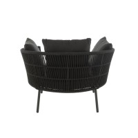 J-Line Stoel Joa Metaal/Rattan Zwart