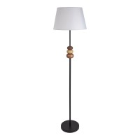 Standing lamp "Elina" 155 cm high, Ø 38 cm, metal in black/brown, text blower in white, E27