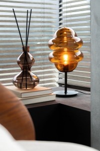 J-Line Table Lamp Honey Spoon Glass Brown