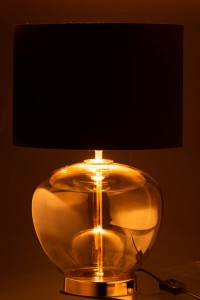 J-Line Lamp Transparent Glass/Textile Gold/Black