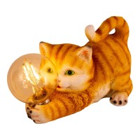 LED solar outdoor lamp "Cat" 25 cm long-outside decoration made of brown plastic with integrated LEDs