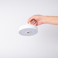 LED battery table lamp magnetically "Ella" for outside and inside, made of metal and plastic in white, 35 cm high