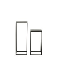 J-Line bijzettafel Vierkant - metaal - zwart -set van 2