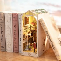 DIY Book Nook Bookend Sunshine Town, Robotime, TGB02, 18.5x10x24.2cm