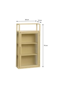 Clifton wall cupboard - L38 x B15 x H74 cm - Metal - Beige