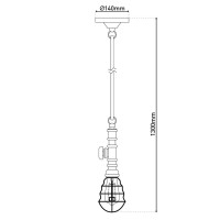 Pendant lamp "Regia", red metal, hemp rope, E27 version, lighting for living room, youth room or office
