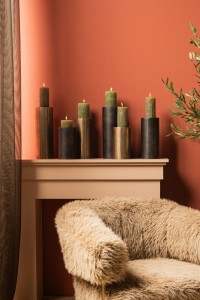 Jowad Antique Gold Alu Sheet Candle Holder Rib L