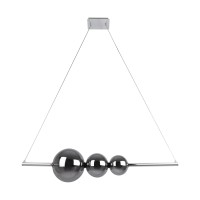 LED hanglamp Chrome "NOVA" gemaakt van chroom -gekleurd metaal, plastic en rookglas, met stevig ingebouwde LED's, ca.