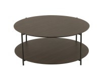 J -Line Coffee Table Round - Wood/Metal - Dark Brown - Small