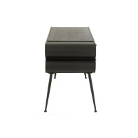 J-Line Bureau Wood And Metal Desk Dennenhout Zwart/Lichtbeige
