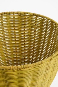 Storage Basket with Lid - Set of 2 - H48 x Ø30 cm - Rattan - Yellow