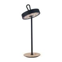 LED battery table lamp magnetic for outside and inside, made of metal and plastic in black, 36 cm high