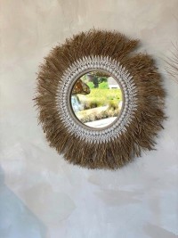 The Raffia Ginger Mirror - Natural