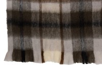 J-Line Plaid check - polyester - brown/grey/white - 190 x 136 cm