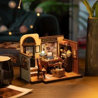 DIY House Mose's Detective Agency with LED lighting, Robotime, DG157, 20x12.8x15.8cm