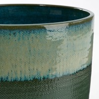 Olof Flowerpot - H24 x Ø26 cm - Terracotta - Dark green