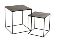 J-Line side table Oxidize - aluminum/iron - black/green - 2 pieces