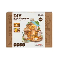 DIY Huisje Puppy's Cozy Villa with LED lighting, Robotime, DG169, 22x18.3x23.5cm