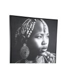 Romaan Black Polyester Painting Rectangle Woman L