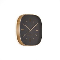 Wall Clock -Square -Metal/Glass -Black- 29x4.3x29cm