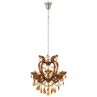 J-Line Hanglamp Kandelaar Antiek Glas Bruin