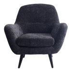 Donny Anthracite Fauteuil Black Wooden Legs
