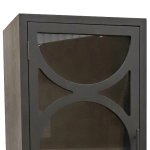 Dailey Black Wooden Cabinet Smoky Glass Door