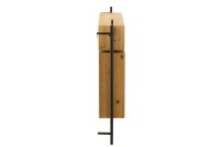 J-Line Wall Coat Rack With Mirror Tina Wood/Iron Black/Natural