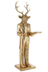 J-Line decoratie Hert Ober Plateau - polyresin - goud