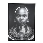 Romaan Black Polyester Painting Rectangle FaceL