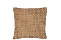 J-Line cushion Square 1 Side - wicker/textile - natural - small