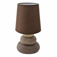 Ceramic table lamp "Stoney", ceramic table lamp in brown, with E14 socket, table lamp for dining room, living room, hallway or office, or as a bedside lamp, 31 cm high