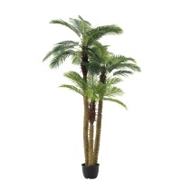 J-Line Palmboom 3Delig Real Touch In Pot Plastiek Groen