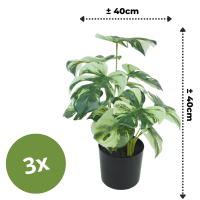 3 pcs. Monstera Artificial plant 40cm