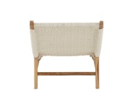 J-Line lounger + cushion Woven - plastic/teak - white