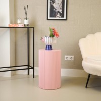 Side Table / Pillar- Cylinder - MDF - Light Pink -30x54cm