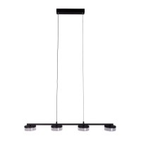 LED pendant lamp "Cimo" made of metal and plastic in black, with integrated LED, length 96 cm