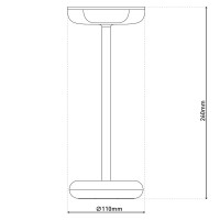 Cordless tablet light "Pasi" for outside and inside, made of metal and plastic in beige, dimmable, with touch and memory function, approx. 26 cm high