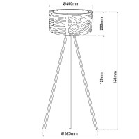 Standing lamp "Finja" made of natural-colored plastic/Holzimitation, with E27 version Lighting for living room, dining room or office, 148 cm high