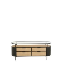 J-Line Kast Ivy Ijzer Naturel/Zwart