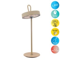 LED battery table lamp magnetic for outside and inside, made of metal and plastic in frost, 36 cm high