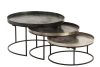 J-Line side table Round - aluminum - black/mix