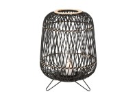 J-Line lantern On Foot - bamboo - black/natural - large