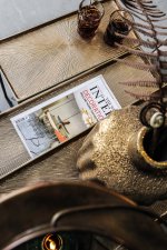 Daan Gold Aluminum Black Iron Sidetable S/3