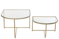 J-Line Set of 2 Tables Porte Metal/Glass Gold