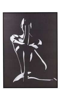 J-Line Frame Woman Canvas/Wood White/Black