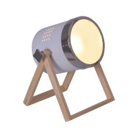 Table lamp "Tim" made of white metal and satined plastic, with E27 socket, table lamp for inside, 28 cm high